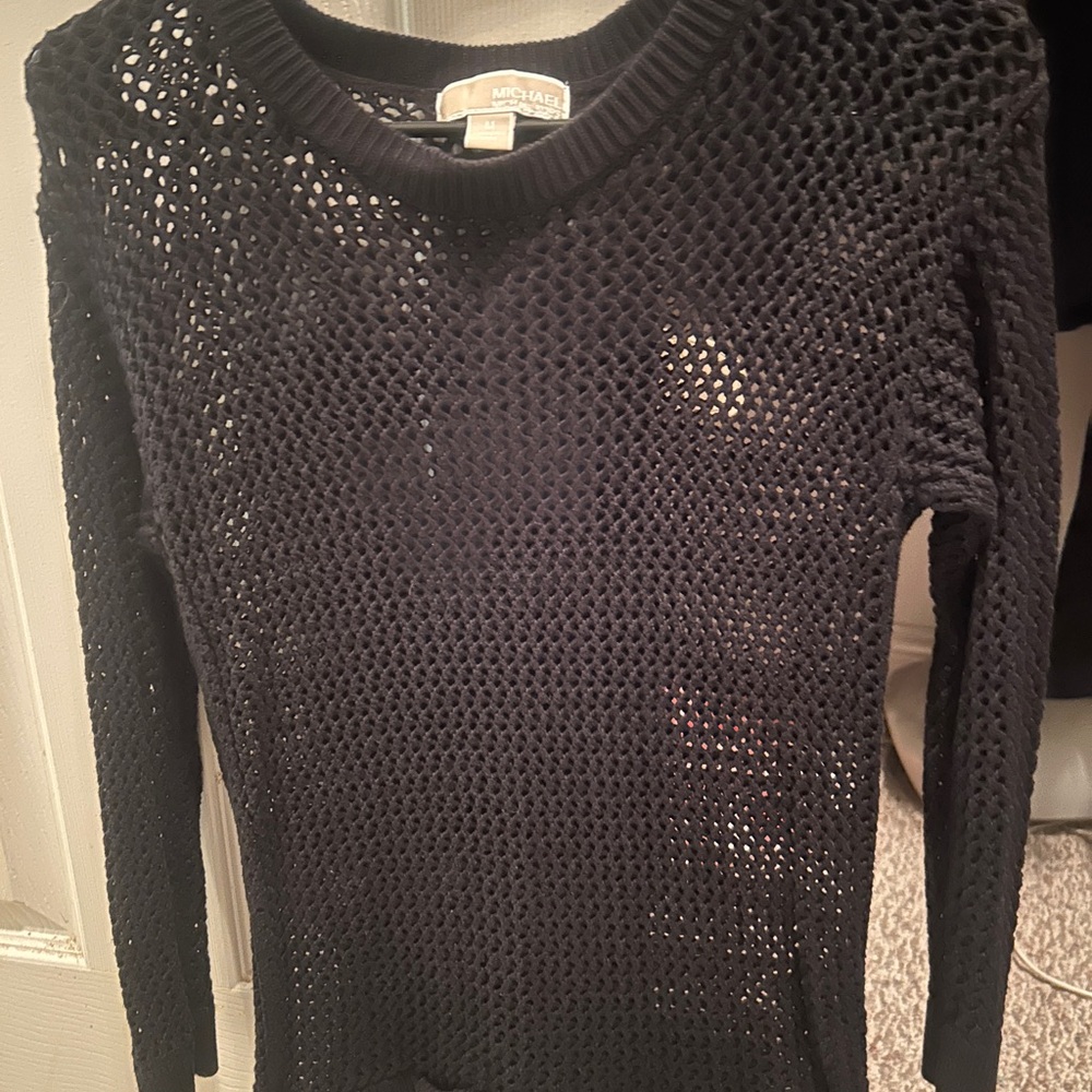 Michael Kors Black Open-Knit Sweater